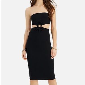 Womens O-Ring Midi Sheath Dress